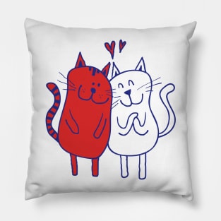 Lovely Cartoon Cat Lover Art Pillow