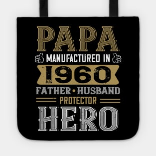 60th Birthday Gift Papa 1960 Father Husband Protector Hero Tote