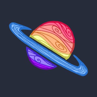 LGBTQIA+ Xenogender Pride Flag Planet T-Shirt