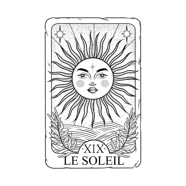 The sun tattoo style gravure tarot card by Katye Katherine!