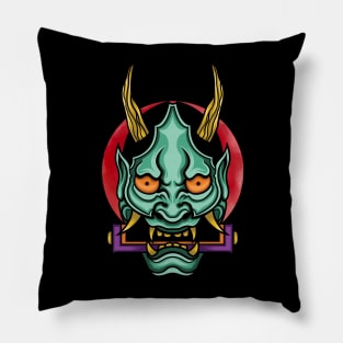 Hanya Mask In Japanese Culture Pillow