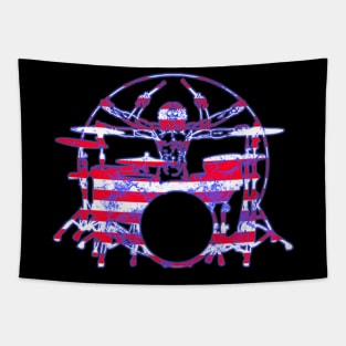 Official Davinci Drummer Patriot Vitruvian Drummer Tapestry