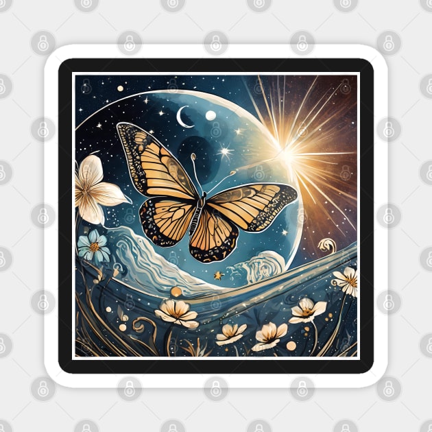 Cosmos Butterfly Magnet by DesignsPrints