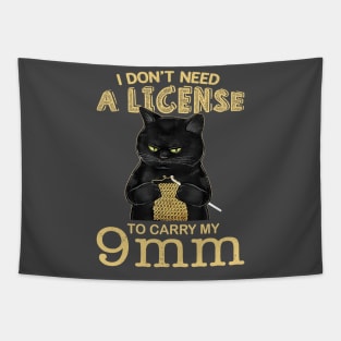 Crochet Cat I Don't Need A License Tapestry