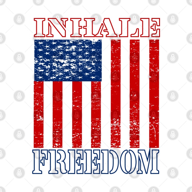 Inhale Freedom - American Flag - 4th Of July by SILVER01