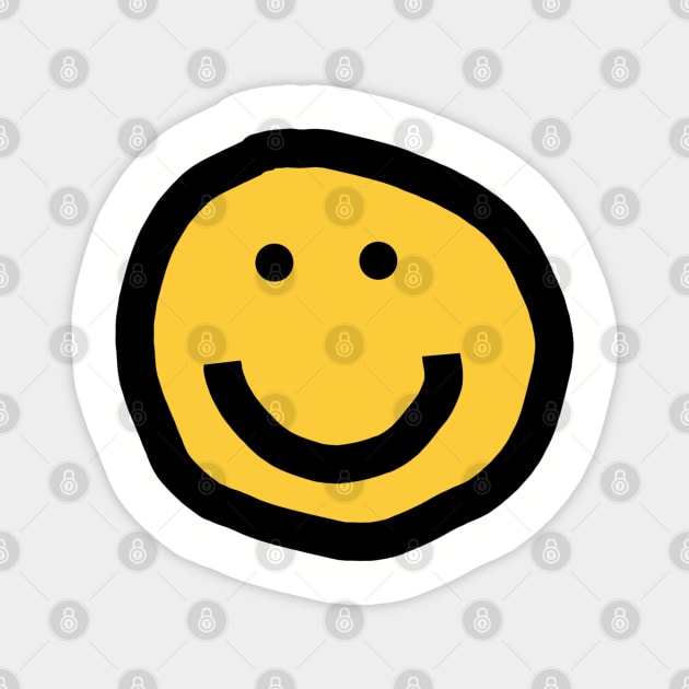 Round Face with Smile Magnet by ellenhenryart
