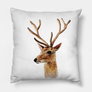 deer painting Pillow