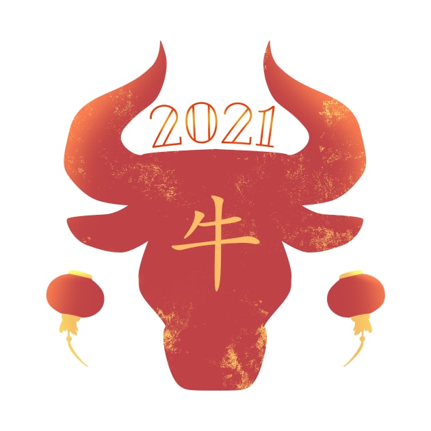 2021 Chinese Zosiac Ox Cow Lanterns New Year by yellowpomelo