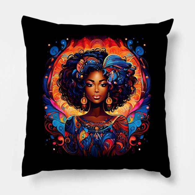 Harmonious Melody of African Motherhood Pillow by ShopFusion