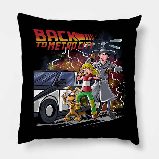 Back to Metro City Pillow by Zascanauta