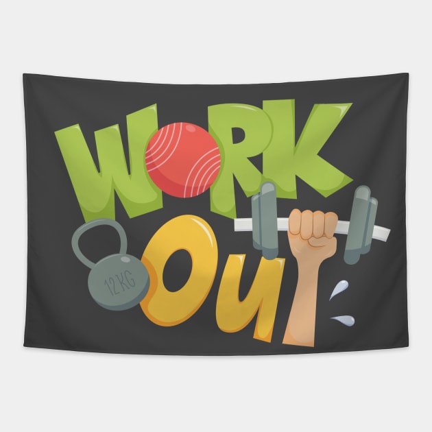 Workout quote Tapestry by TheDesigNook