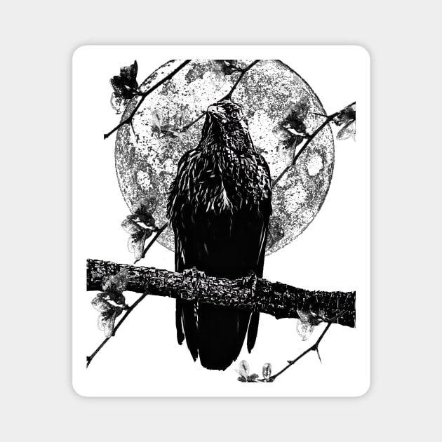 Nevermore Raven and the Moon Magnet by galaxieartshop