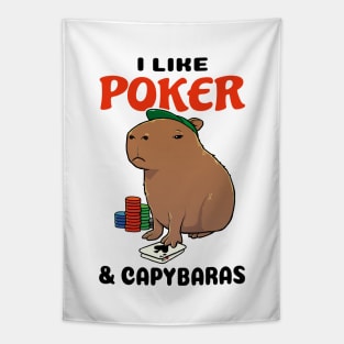 I Like Poker and Capybaras Tapestry