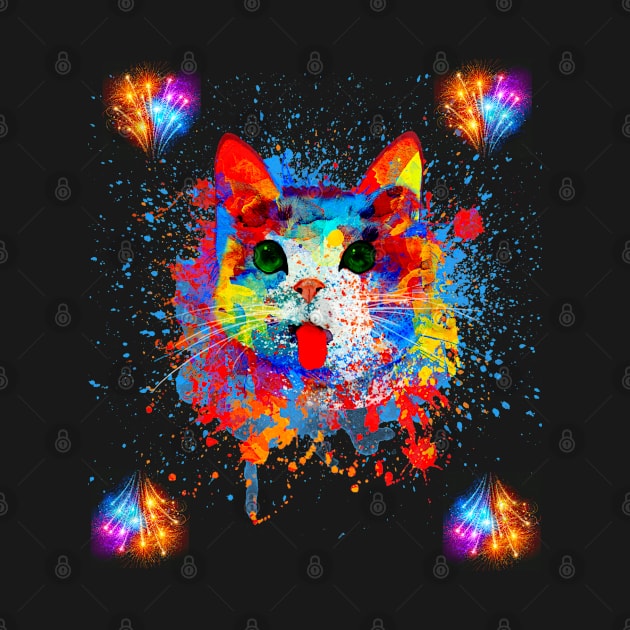 best t-shirt the Cat Cosmic 3D by yamiston
