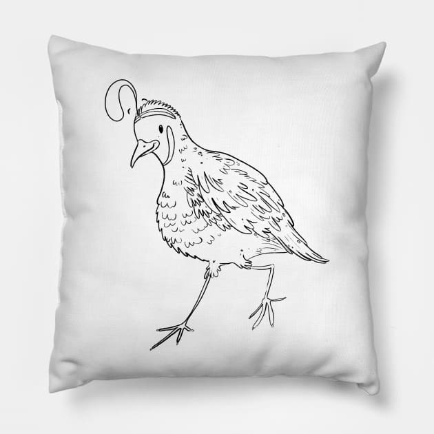 Quail Pillow by Rowena Aitken