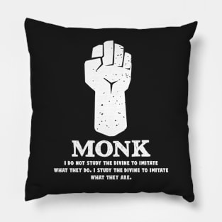 Funny Monk Gamer D20 Dice Dungeon Dragons Gaming Gift Pillow