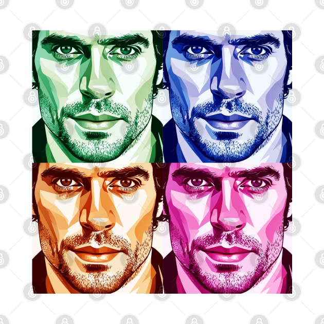 Pop Art Henry Cavill as Argylle action movie 2024 graphic design by ironpalette