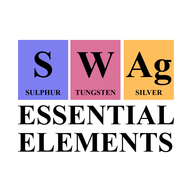 Swag Essential Elements Chemistry Periodic Table by Science Puns