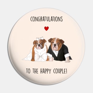 English Bulldog Wedding Pin