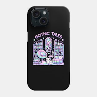 Gothic Tales Pastel Goth Library Kawaii Cute Chibi Phone Case