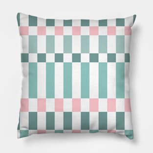 Sage Green and Pink Checkered Pattern Pillow