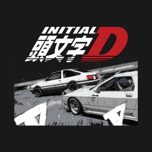 AE86 Corolla Takumi vs Ryosuke FC RX-7 Tandem Drifting Racing T-Shirt