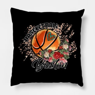 Aesthetic Pattern Boston Basketball Gifts Vintage Styles Pillow