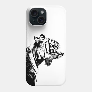 white Tiger #2 B&W Phone Case