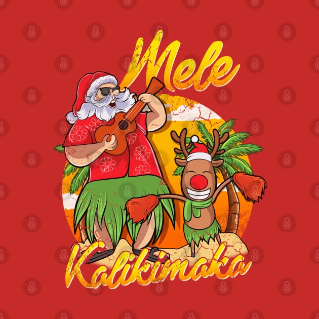 Mele Kalikimaka Santa Hawaiian Christmas In July Hawaii by E