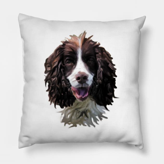 Springer Spaniel Dog Pillow by wizard023