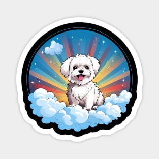 Cute Maltese Rainbow Sunset Kawaii Dog Happy Puppy Magnet