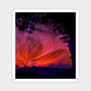 Fiery fractal sunset Magnet