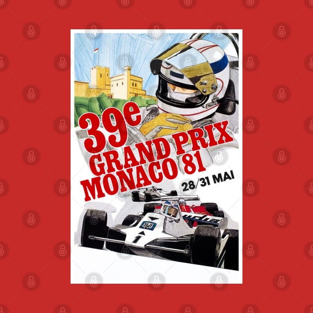 Monaco Vintage 1981 Grand Prix Auto Road Racing Advertising Print by posterbobs