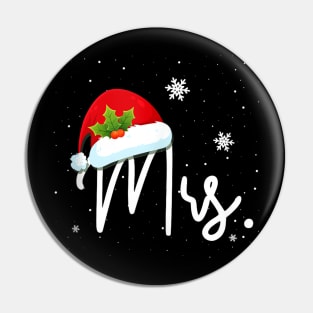 Mr and Mrs Claus Couples Funny - Santa Family Christmas Pjs Pin