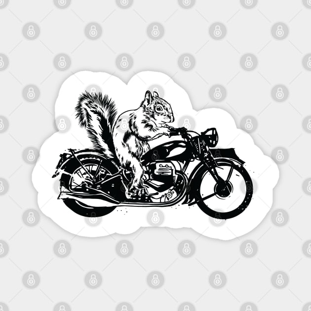 Squirrel Biker Design - For Squirrel Lovers Magnet by Graphic Duster