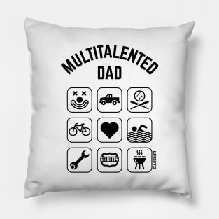 Multitalented Dad (9 Icons) Pillow