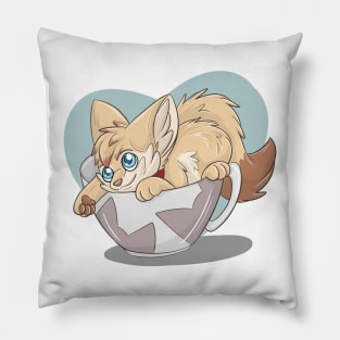 Fennec Fox in a Tea Cup Pillow