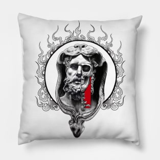 Greek God's Inner Soul with Flames and Heart Pillow