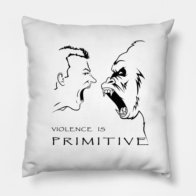 Violence is Primitive Pillow by Del Mito al Logos