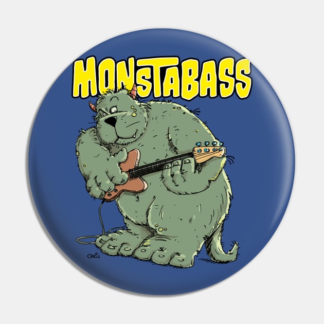 Monster Bass Guitar Player Pin by schlag.art