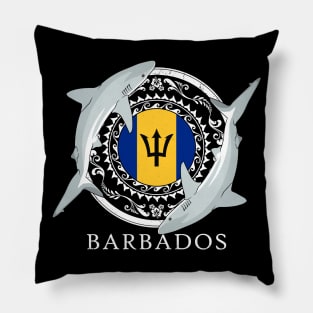 Caribbean Reef Shark Flag of Barbados Pillow