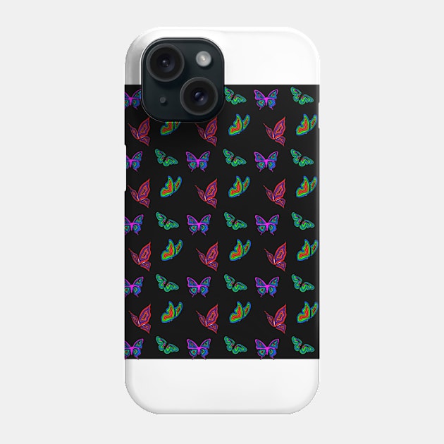 pattern butterflies psychedelic art Phone Case by frantuli