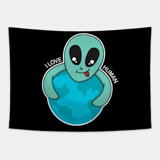 alien love human Tapestry