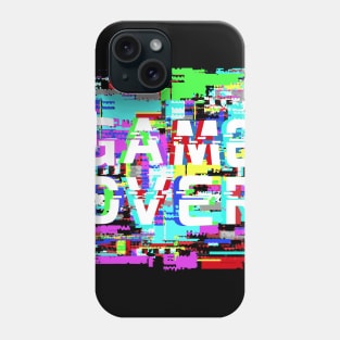 Game Over on glitch effect pixel noise Phone Case