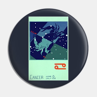 Cancer the Crab, Vintage Signs of the Zodiac Pin