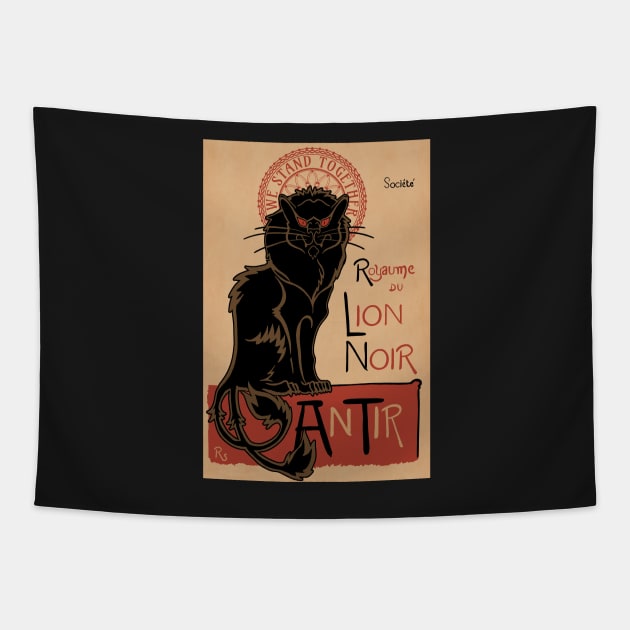 Kingdom of the Black Lion - Chat Noir Tapestry by Yotebeth