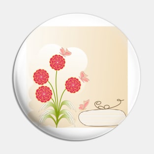 Floral background with vintage  flowers vector design and copy space. Pin