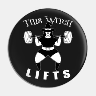 This witch Lifts Powerlifter witch Funny Halloween Gym Pin