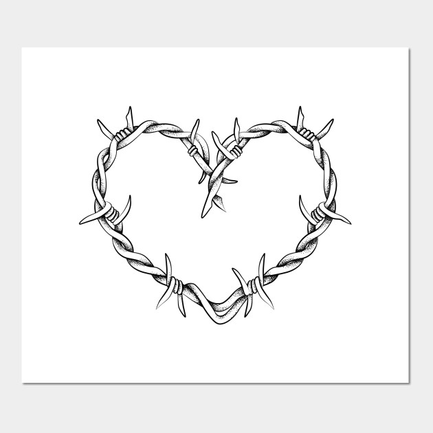 Heart shape of barbed wire Heart Posters and Art Prints TeePublic