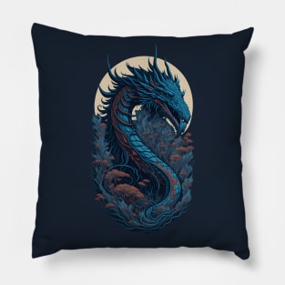 Japanese Ocean Dragon Pillow